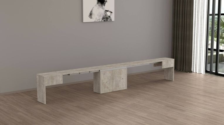 Panca estensibile cemento 290x25x45h cm - Yutu