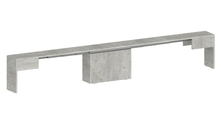 Panca estensibile cemento 290x25x45h cm - Yutu