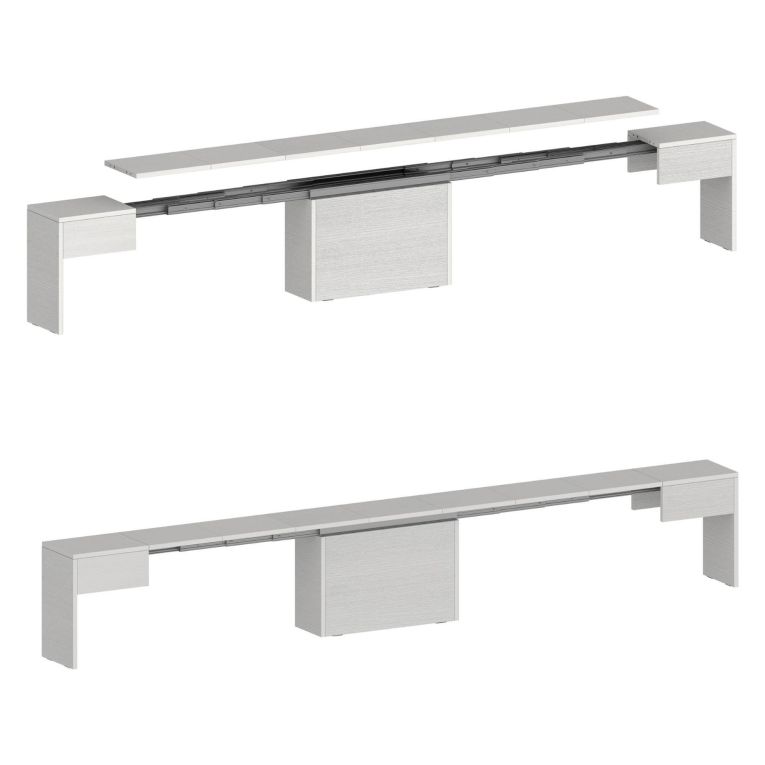 Panca estensibile da pranzo bianca lucida 290x25x45h cm - Quedan