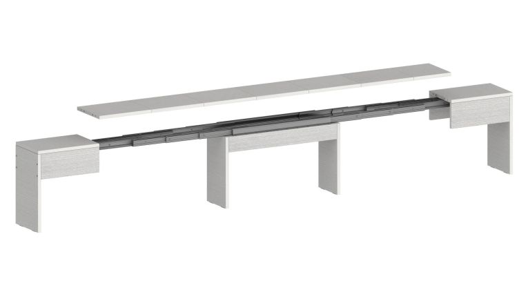 Panca estensibile da pranzo bianca lucida 290x25x45h cm - Quedan