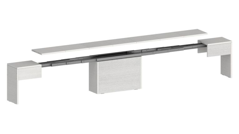 Panca estensibile da pranzo bianca lucida 290x25x45h cm - Quedan