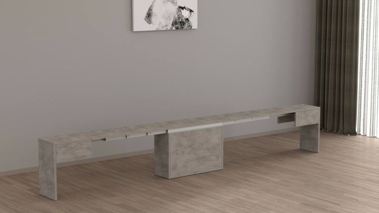 Panca grigia allungabile 290x25x45h cm - Yutu