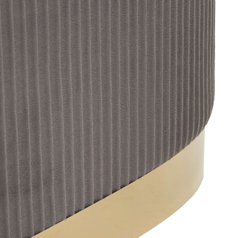 Panca Grigio Scuro oro con due Sgabelli, Panca Contenitore Materiale Struttura in Metallo 80x37x42h cm, Colore Seduta Grigio - Soroti