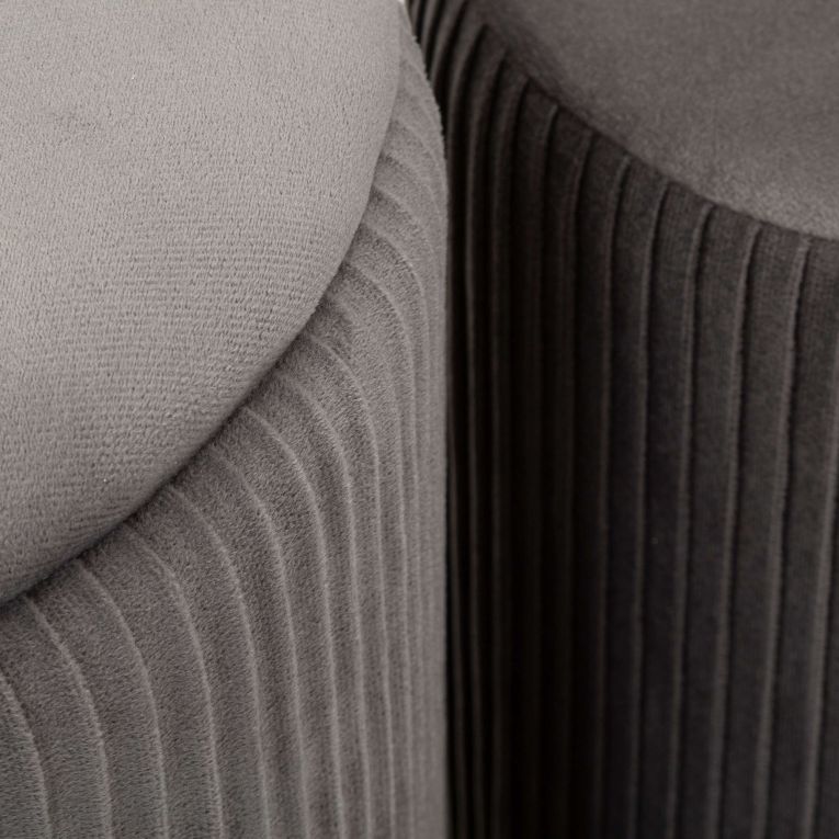 Panca Grigio Scuro oro con due Sgabelli, Panca Contenitore Materiale Struttura in Metallo 80x37x42h cm, Colore Seduta Grigio - Soroti