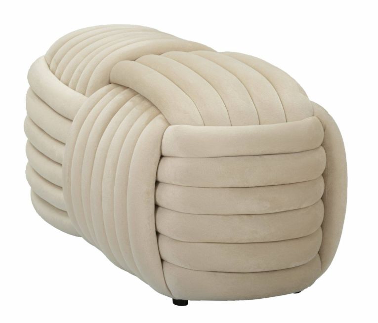 Panca Marokopa, Panchina multiuso, Seduta per ospiti, Cassapanca multifunzione, 90x45 h45 cm, Crema