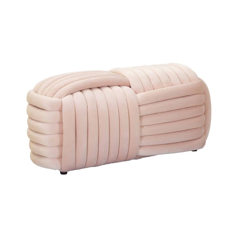Panca Marokopa, Panchina multiuso, Seduta per ospiti, Cassapanca multifunzione, 90x45 h45 cm, Rosa