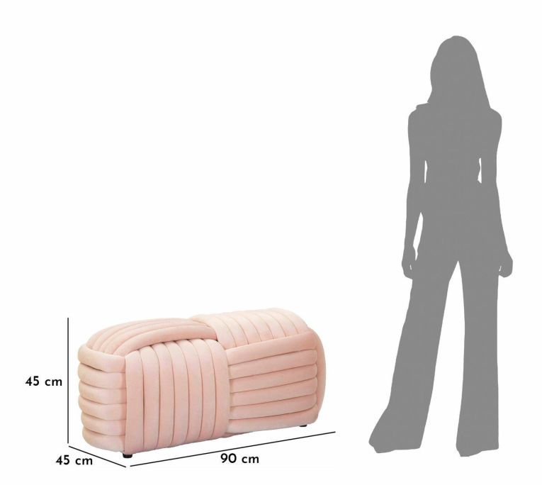 Panca Marokopa, Panchina multiuso, Seduta per ospiti, Cassapanca multifunzione, 90x45 h45 cm, Rosa