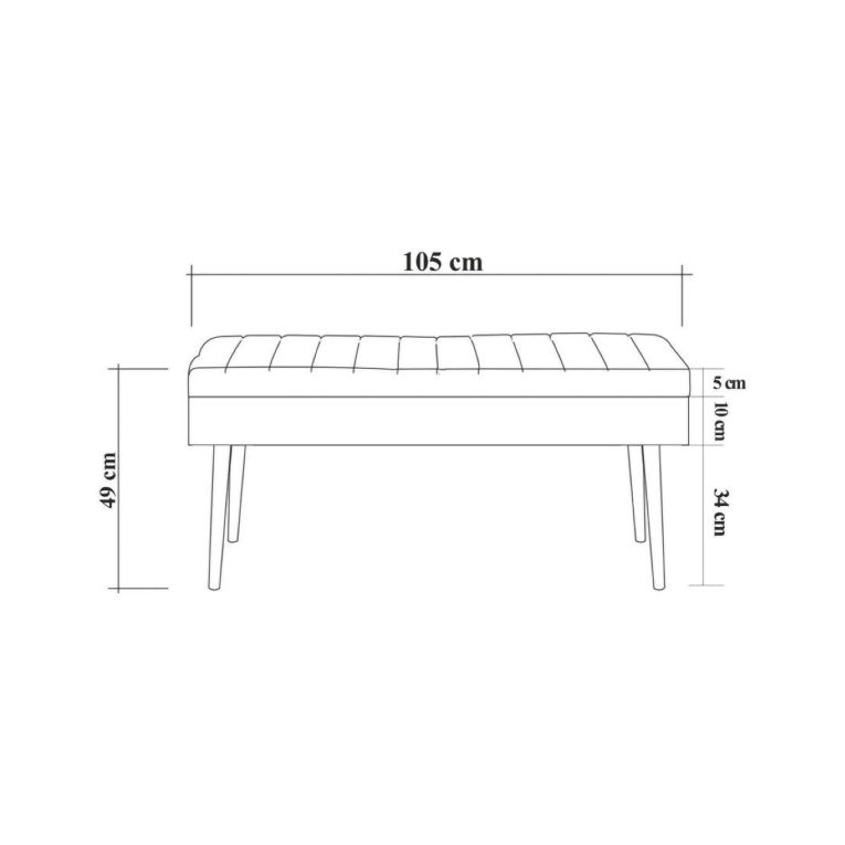 Panca Marrone Noce Nero Antracite Peso Supportato 130 kg Colore Struttura Nero 105x40x49h cm, Altezza Seduta 40 cm - Falcon