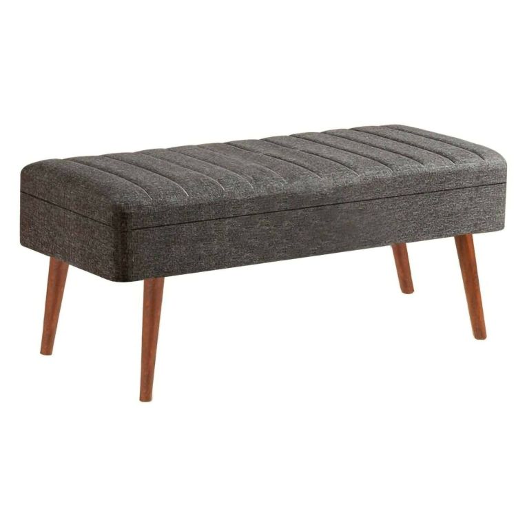 Panca Marrone Noce Nero Antracite Peso Supportato 130 kg Colore Struttura Nero 105x40x49h cm, Altezza Seduta 40 cm - Falcon