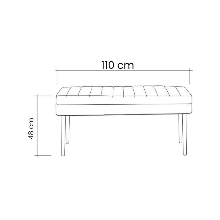 Panca Marrone Noce Nero Antracite Peso Supportato 130 kg Colore Struttura Nero 110x40x48h cm, Altezza Seduta 48 cm - Arielli