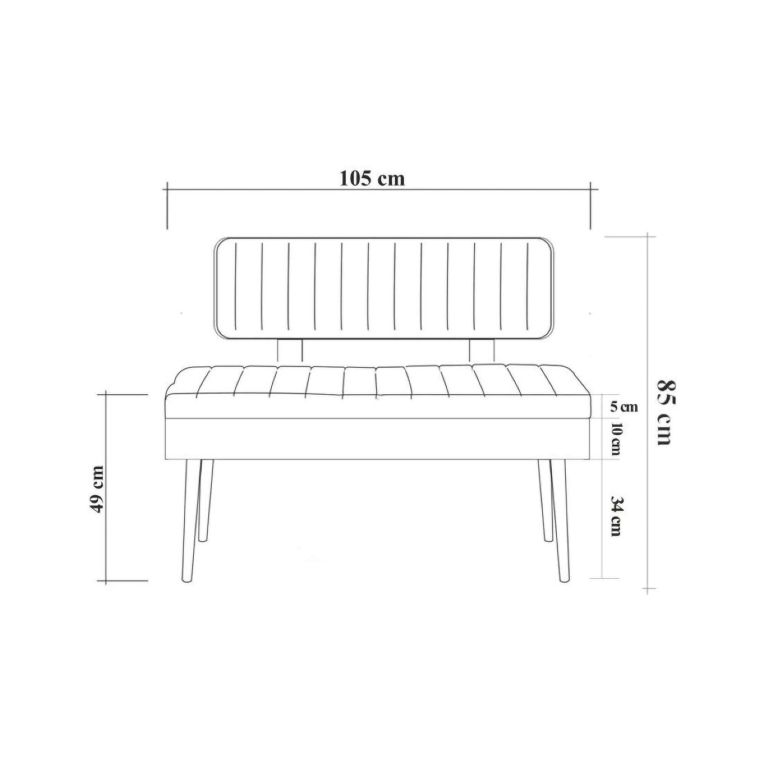 Panca Marrone Noce Nero Antracite Peso Supportato 150 kg Colore Struttura Nero 105x40x85h cm, Altezza Seduta 40 cm - Barthelemy