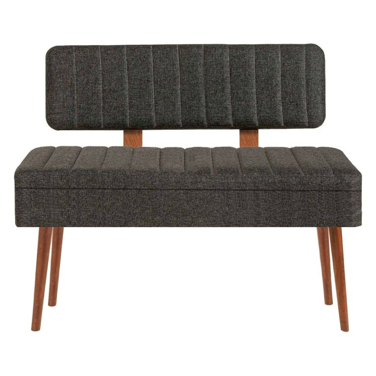 Panca Marrone Noce Nero Antracite Peso Supportato 150 kg Colore Struttura Nero 105x40x85h cm, Altezza Seduta 40 cm - Barthelemy