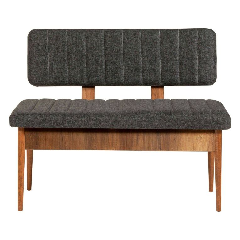 Panca Marrone Noce Nero Antracite Peso Supportato 150 kg Colore Struttura Nero 110x40x85h cm, Altezza Seduta 48 cm - Salento