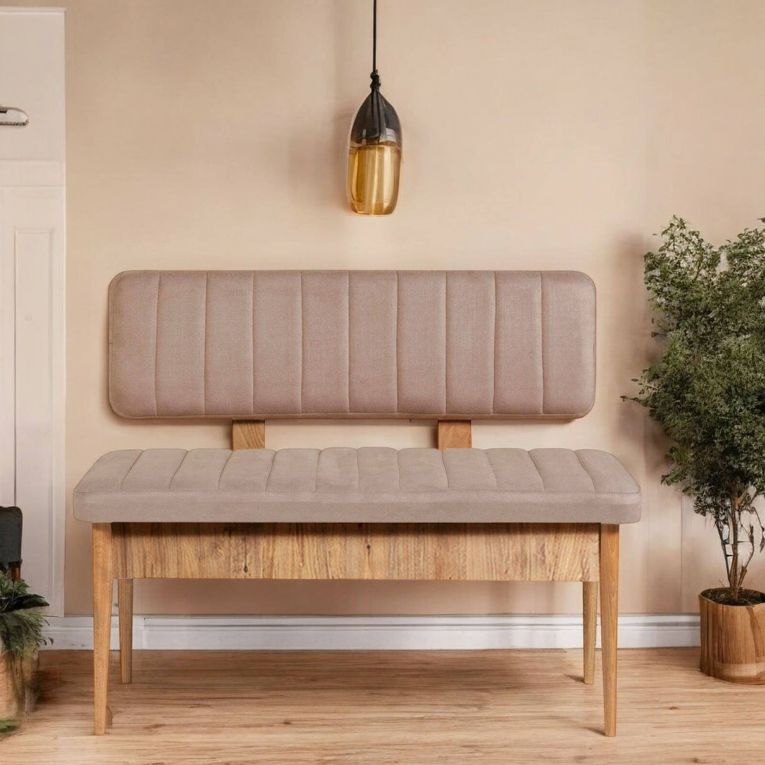 Panca Marrone Quercia Rosa Peso Supportato 150 kg Colore Struttura Rosa 110x40x85h cm, Altezza Seduta 51 cm - Salento