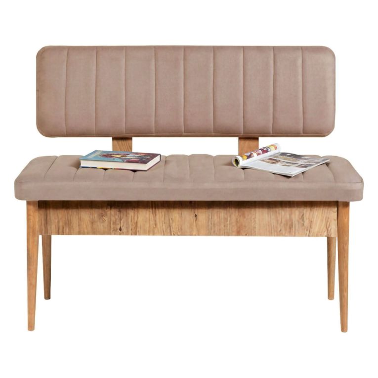 Panca Marrone Quercia Rosa Peso Supportato 150 kg Colore Struttura Rosa 110x40x85h cm, Altezza Seduta 51 cm - Salento