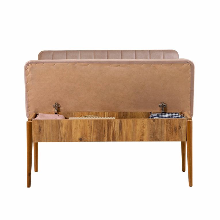 Panca Marrone Quercia Rosa Peso Supportato 150 kg Colore Struttura Rosa 110x40x85h cm, Altezza Seduta 51 cm - Salento
