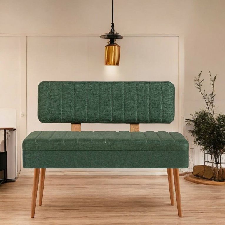 Panca Marrone Quercia Verde Peso Supportato 150 kg Colore Struttura Verde 105x40x85h cm, Altezza Seduta 40 cm - Barthelemy