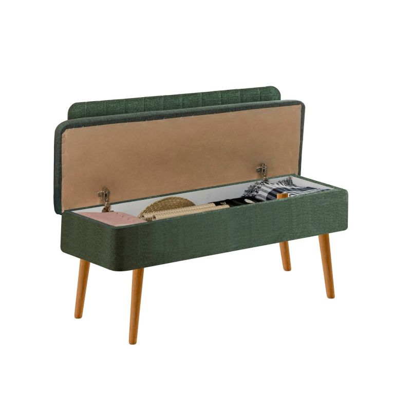 Panca Marrone Quercia Verde Peso Supportato 150 kg Colore Struttura Verde 105x40x85h cm, Altezza Seduta 40 cm - Barthelemy