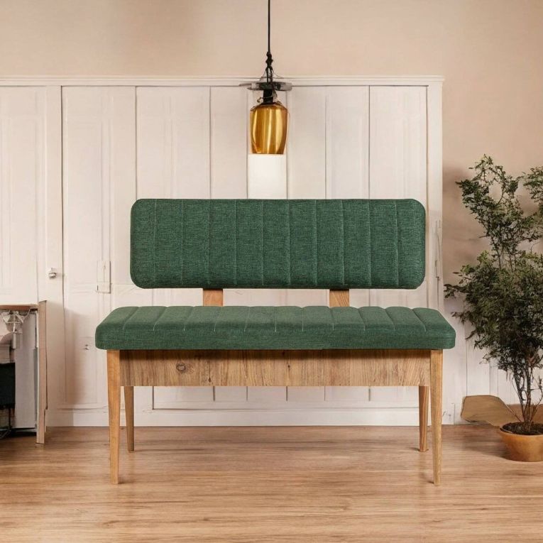 Panca Marrone Quercia Verde Peso Supportato 150 kg Colore Struttura Verde 110x40x85h cm, Altezza Seduta 48 cm - Salento