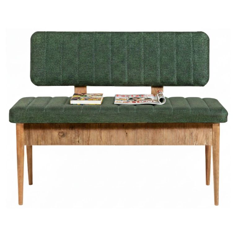 Panca Marrone Quercia Verde Peso Supportato 150 kg Colore Struttura Verde 110x40x85h cm, Altezza Seduta 48 cm - Salento