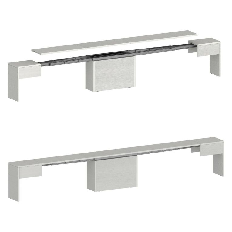 Panca moderna estensibile bianca 290x25x45h cm - Yutu