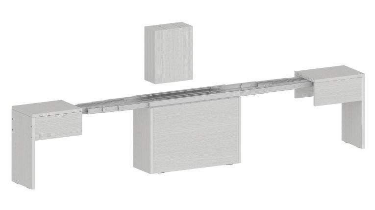 Panca moderna estensibile bianca 290x25x45h cm - Yutu