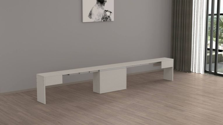 Panca moderna estensibile bianca 290x25x45h cm - Yutu
