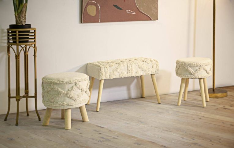 Panca piccola bianca 66x34x42h cm - Art