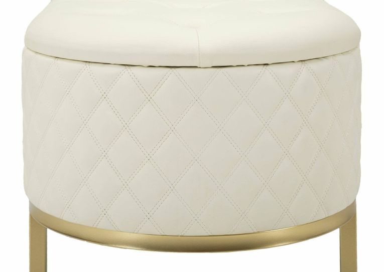 Panca shabby bianca e oro 120x40x43h cm - Golfo