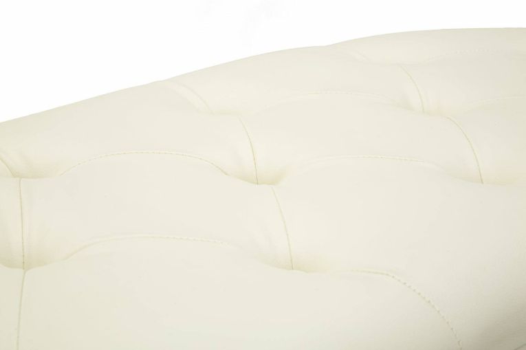 Panca Xingu, Panchina multiuso, Seduta per ospiti, Cassapanca multifunzione, 120x40 h43 cm, Bianco e Oro