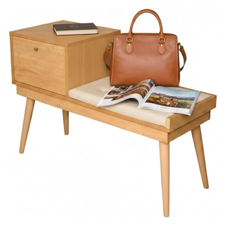 Panchetta decorativa quercia e crema 40x105x45h cm - Asolo
