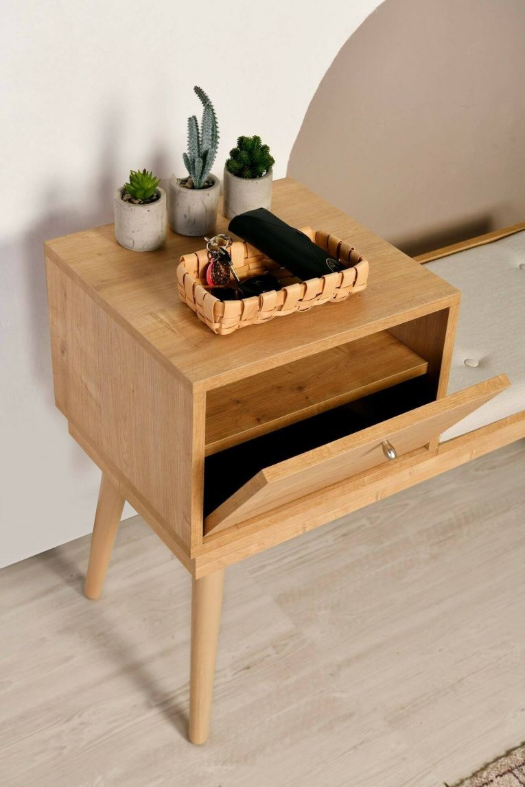 Panchetta decorativa quercia e crema 40x105x45h cm - Asolo