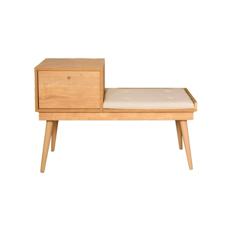 Panchetta decorativa quercia e crema 40x105x45h cm - Asolo