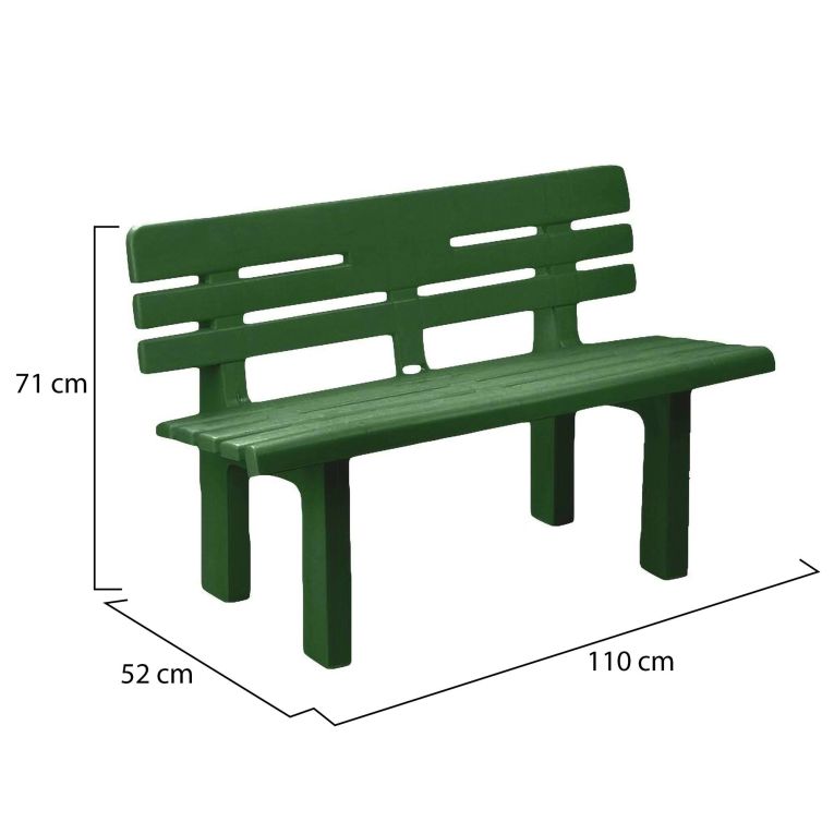 Panchina da esterno Alim, 110x52h71 cm, Verde