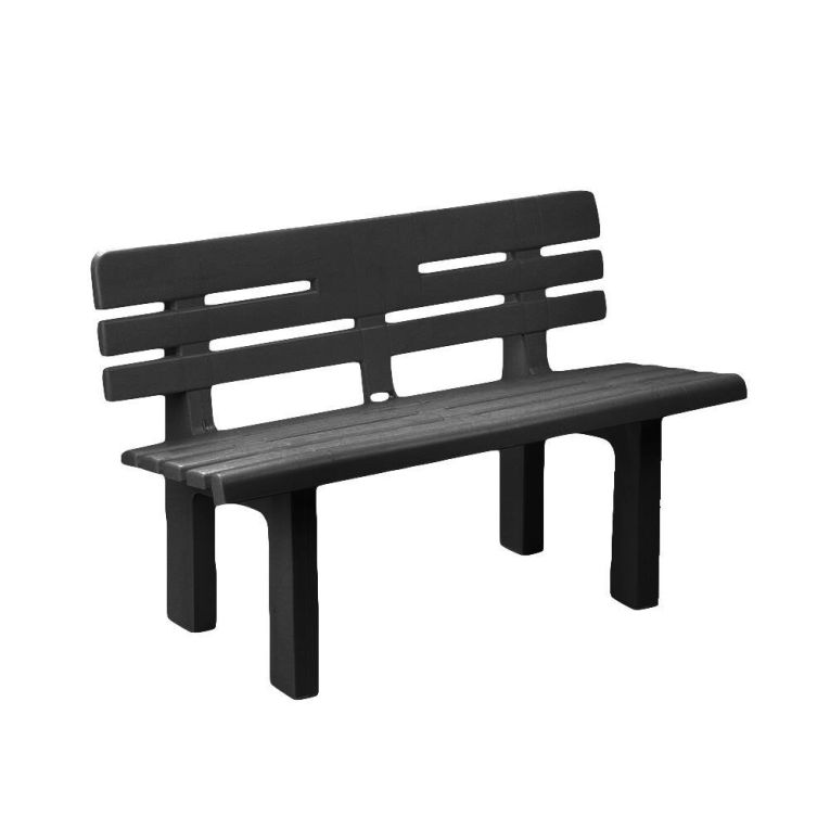 Panchina da esterno Marinella, Panca monoblocco da giardino, Panchina outdoor, 100% Made in Italy, 110x52h71 cm, Antracite