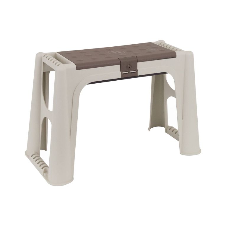 Panchina da esterno Ypres, Panchina da giardino, Panca porta utensili, Panca multiuso, 100% Made in Italy, 58x29h37 cm, Beige e Marrone