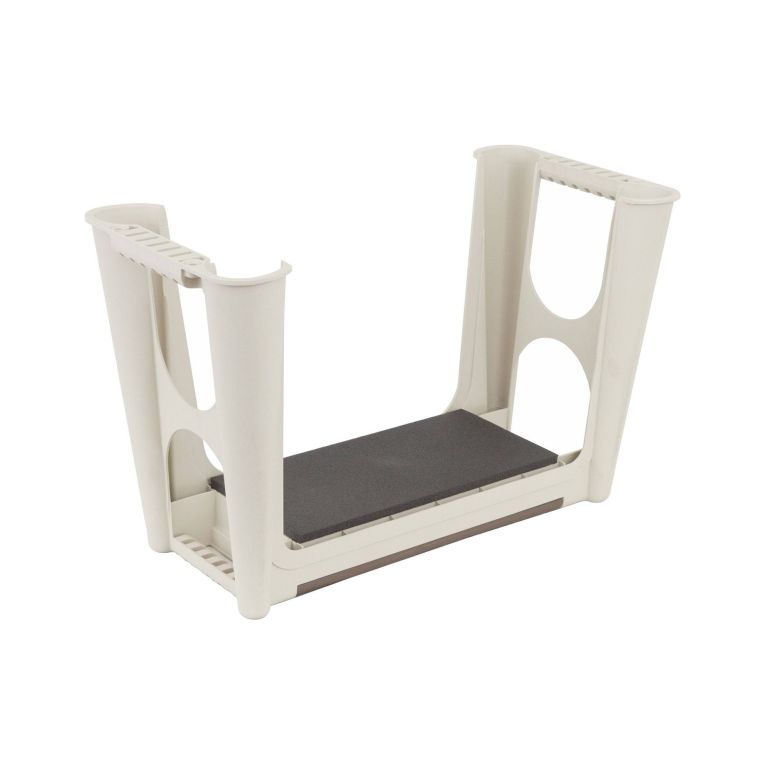 Panchina da esterno Ypres, Panchina da giardino, Panca porta utensili, Panca multiuso, 100% Made in Italy, 58x29h37 cm, Beige e Marrone