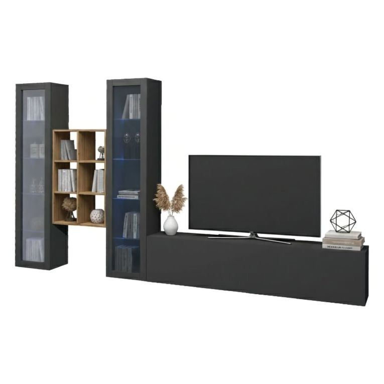 Parete attrezzata 3 ante 320cm antracite - Lome