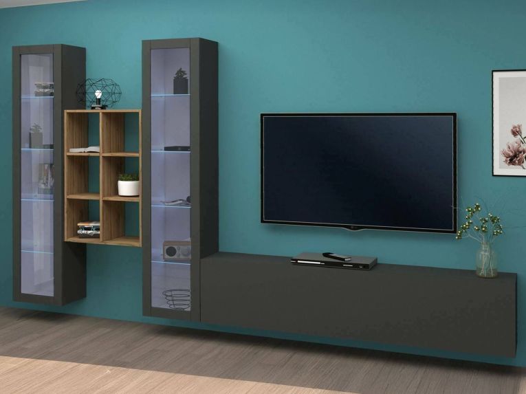 Parete attrezzata 3 ante 320cm antracite - Lome