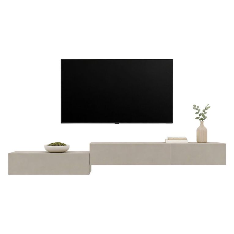 Parete Attrezzata Beige Modulabile 3 Ripiani, Apertura Battente - Gavala