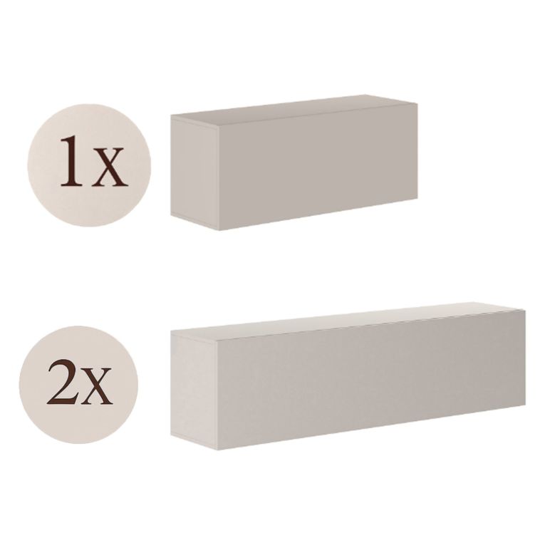 Parete Attrezzata Beige Modulabile 3 Ripiani, Apertura Battente - Gavala