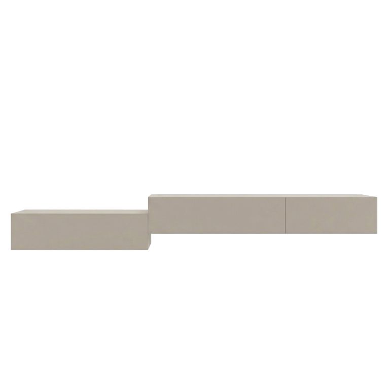Parete Attrezzata Beige Modulabile 3 Ripiani, Apertura Battente - Gavala