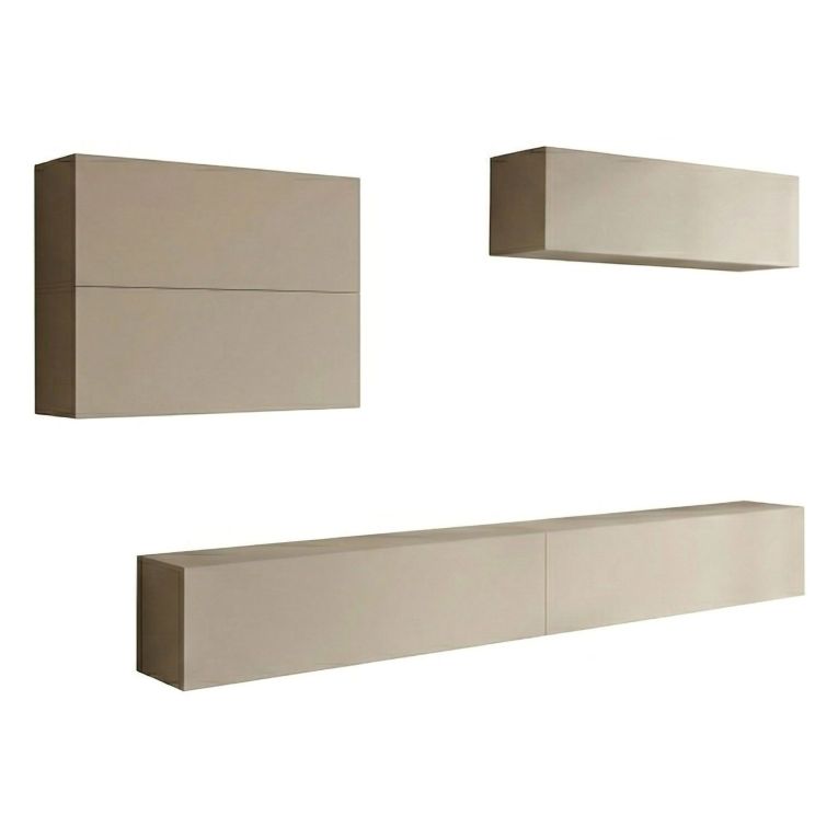 Parete Attrezzata Beige Modulabile 5 Ripiani, Apertura Battente - Gate