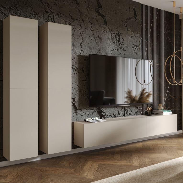 Parete Attrezzata Beige Modulabile 6 Ripiani, Apertura Battente - Haba