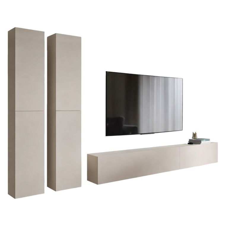Parete Attrezzata Beige Modulabile 6 Ripiani, Apertura Battente - Haba