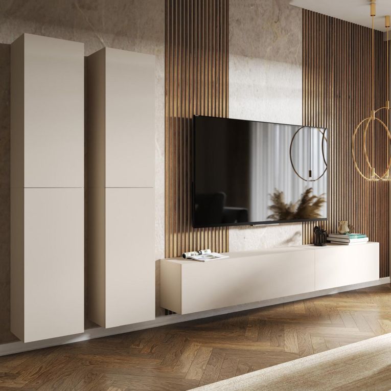 Parete Attrezzata Beige Modulabile 6 Ripiani, Apertura Battente - Haba