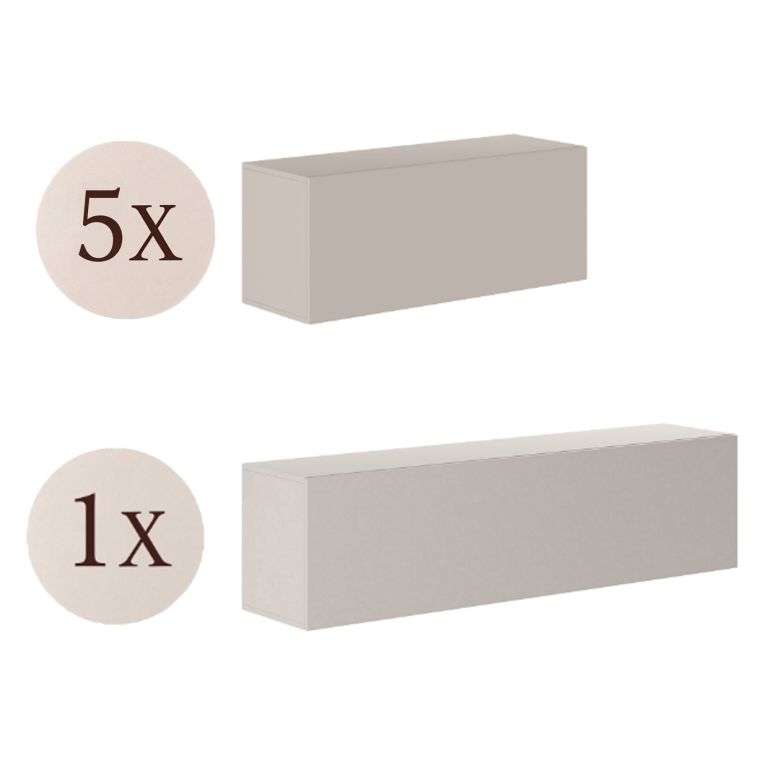 Parete Attrezzata Beige Modulabile 6 Ripiani, Apertura Battente - Haba