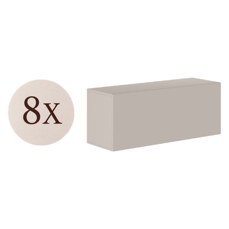 Parete Attrezzata Beige Modulabile 8 Ripiani, Apertura Battente - Gatira