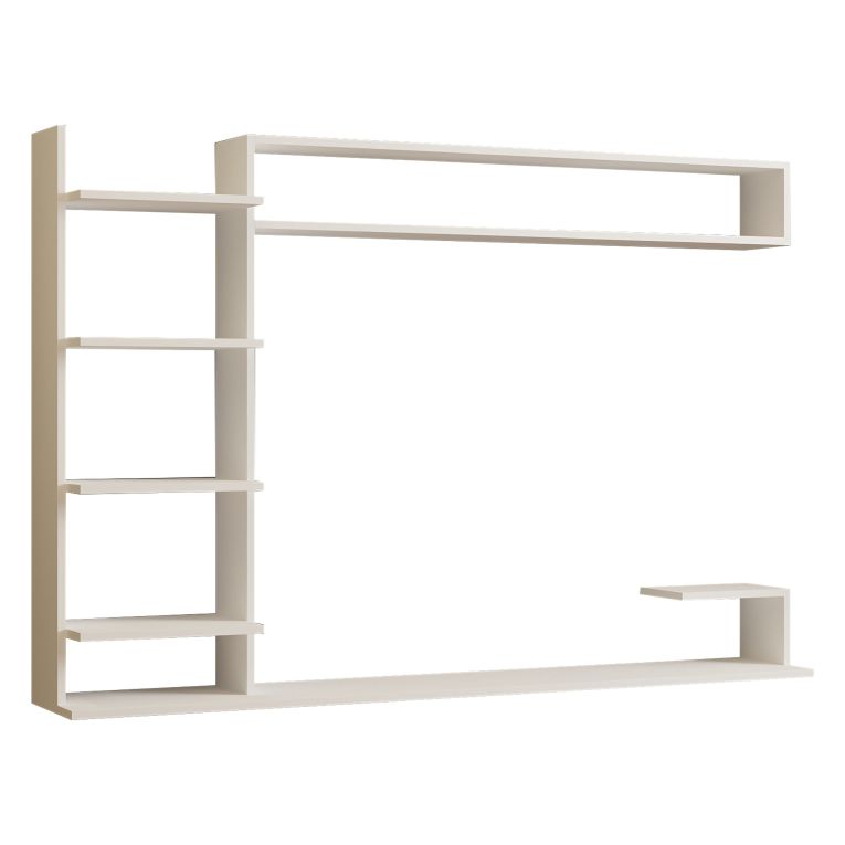 Parete Attrezzata Bianco 8 Ripiani 5 Vani, set Componibile - Viggiona