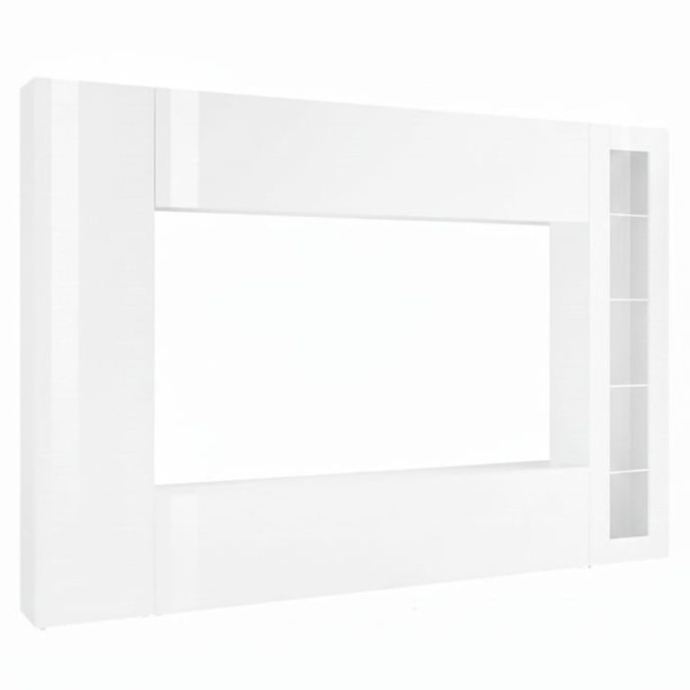 Parete Attrezzata Bianco 8 Ripiani Modulabile 260x30x180h cm, 14 Vani - Alatri